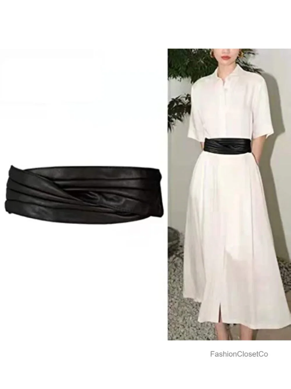 Wide Cinch Corset Belt Women's Retro Obi Belt Hook Loop Closure Waist 26-31